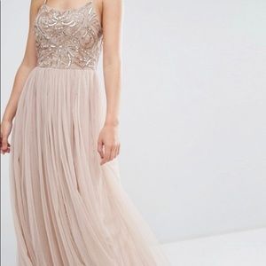 Mink dress with beaded embellishments
